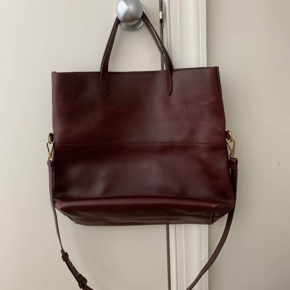 Madewell leather fold over tote